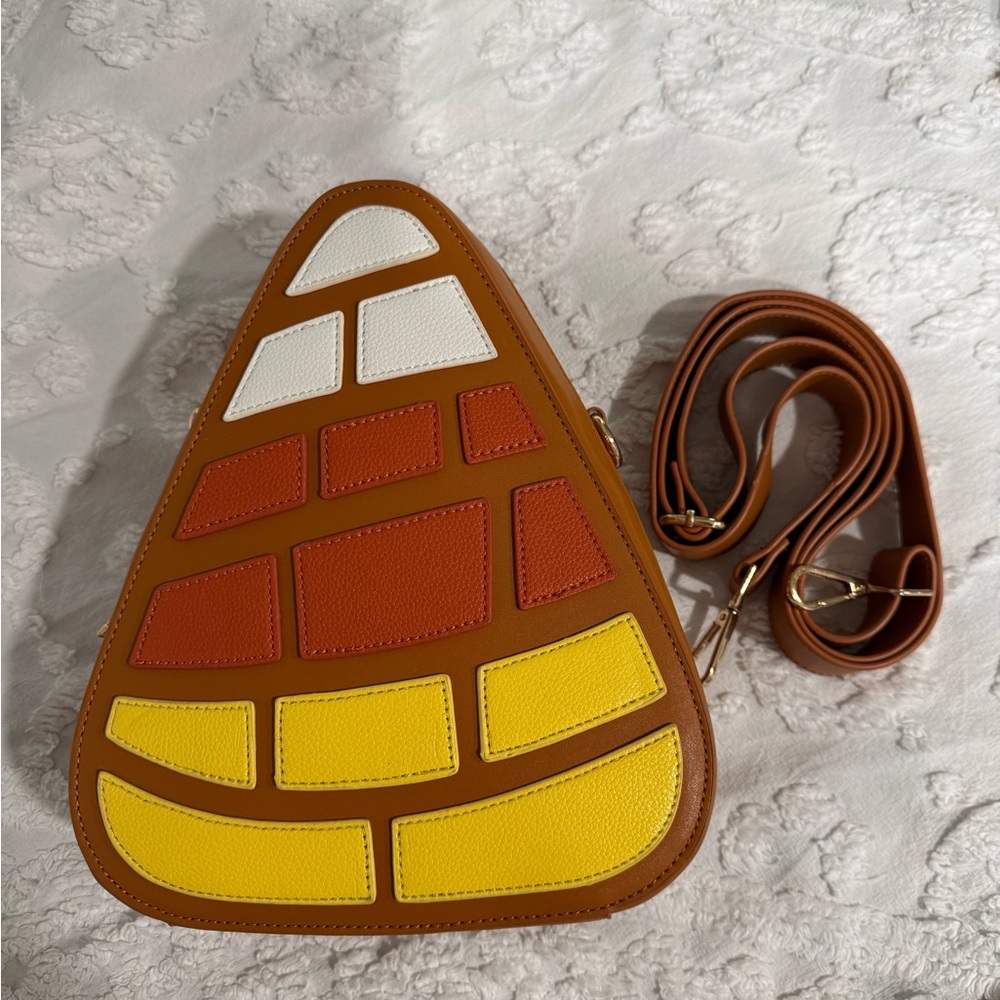 Backstitch Bruja Candy Corn Themed Crossbody Bag